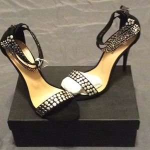 Fausta Moretti Black Strappy Sandal w/Stud detail